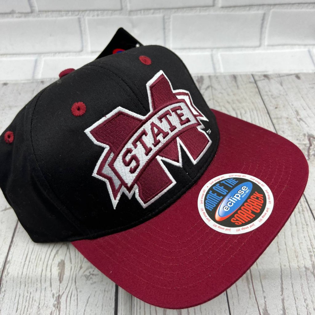 Vintage Mississippi State Bulldogs Ncaa Eclipse Hat Snap Back Cap Black New Men — image 3 of 7
